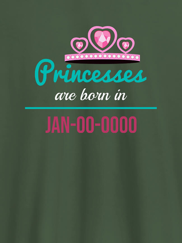Custom Princess Born On Personalised Girl T Shirt