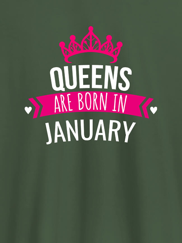 Custom Queens Are Born In January Personalised Womens T Shirt With Name