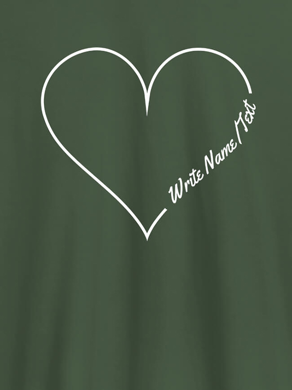 Custom Your Name in Love Shape On Customized Women T-Shirt