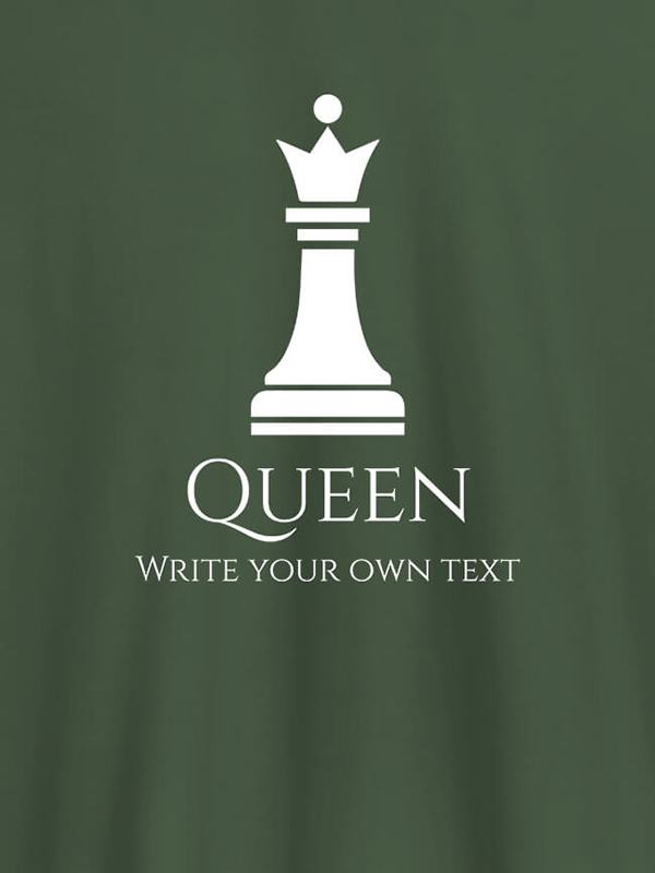 Custom Chess Queen with Your Text On Customized Women Tees