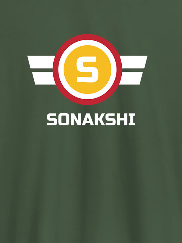 Custom Your Initial in Round Wings Design On Personalized Women Tees