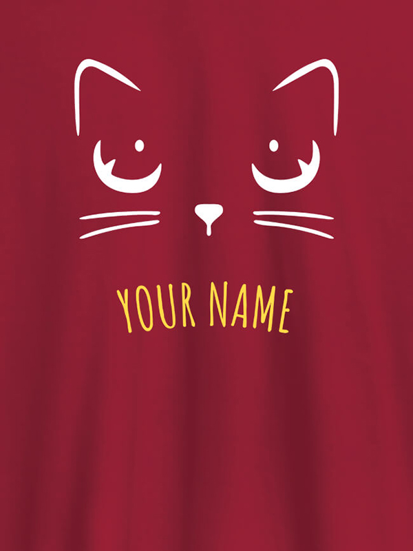 Custom Cat Art Design Personalised Womens T Shirt With Name