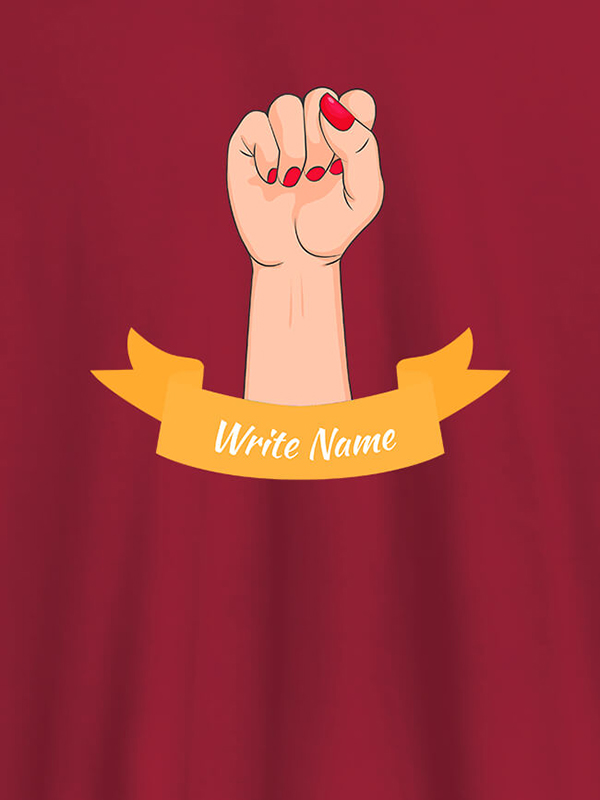 Custom Raising Hand with Your Name On Personalized Women Tshirt