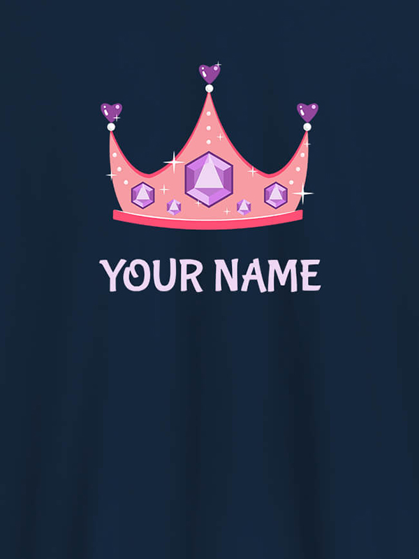 Custom Queen Theme with Purple Gems and Your Name On Customized Womens T-Shirt