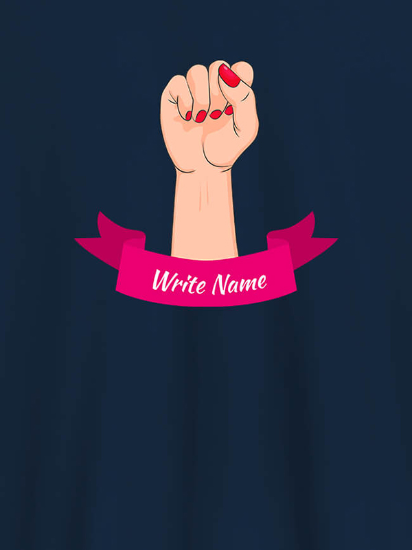 Custom Raising Hand with Your Name On Personalized Women Tshirt