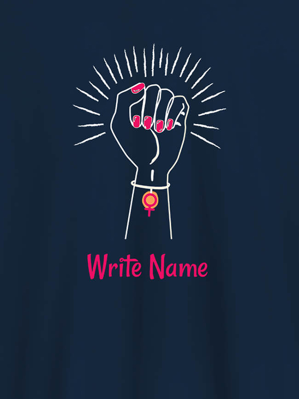 Custom Women Power with Your Name On Personalized Women Tshirt