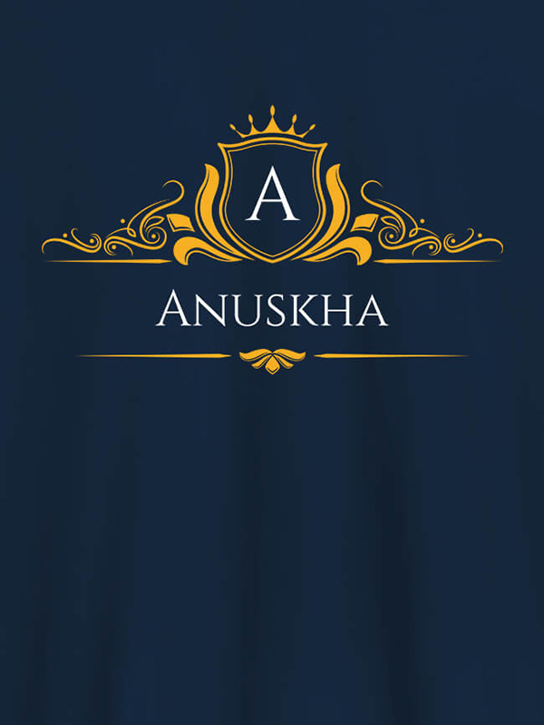 Custom Shield Design with Initial and Text On Customized Womens T-Shirt