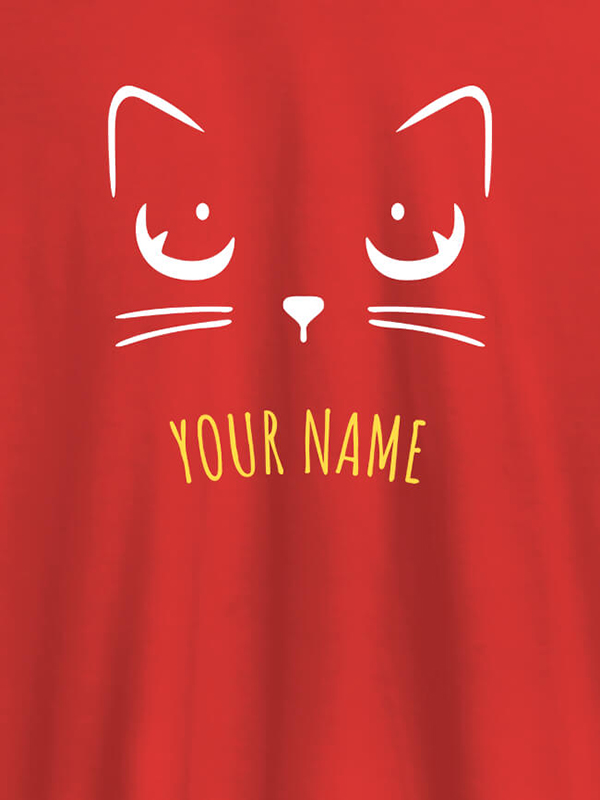 Custom Cat Art Design Personalised Womens T Shirt With Name