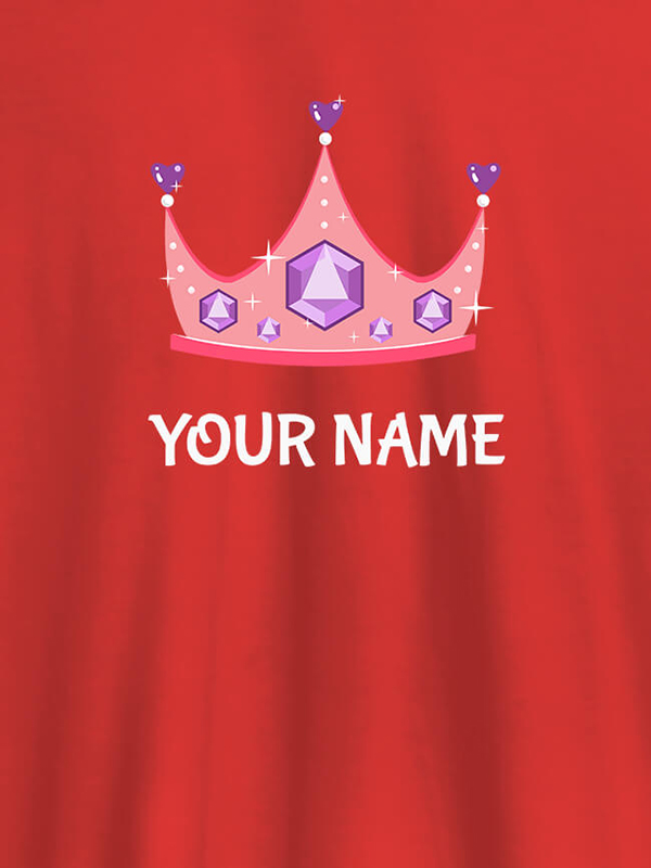 Custom Queen Theme with Purple Gems and Your Name On Customized Womens T-Shirt