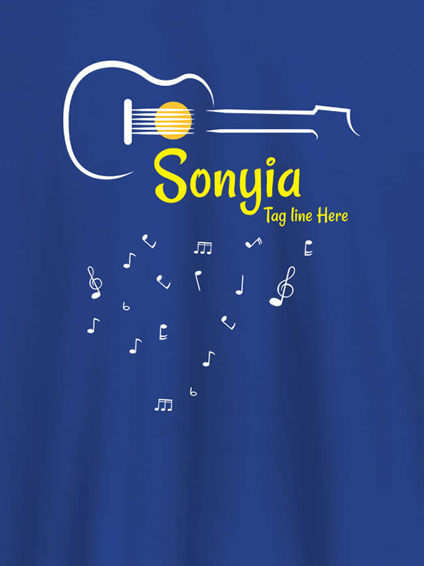 Custom Personalised Womens T Shirt With Name Guitar Design