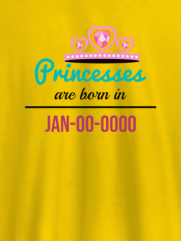 Custom Princess Born On Personalised Girl T Shirt