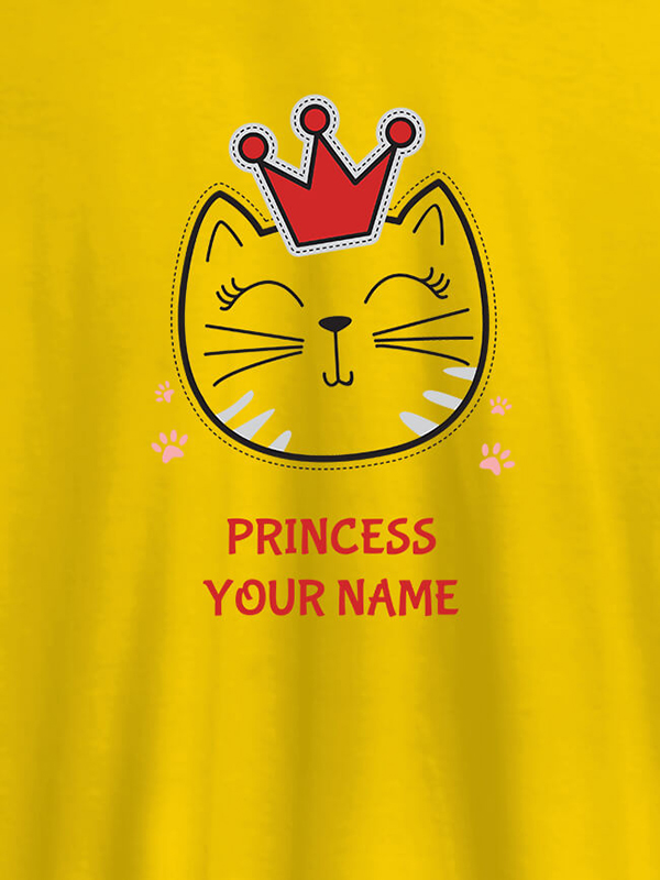 Custom Princess Cat Personalised Womens T Shirt With Name