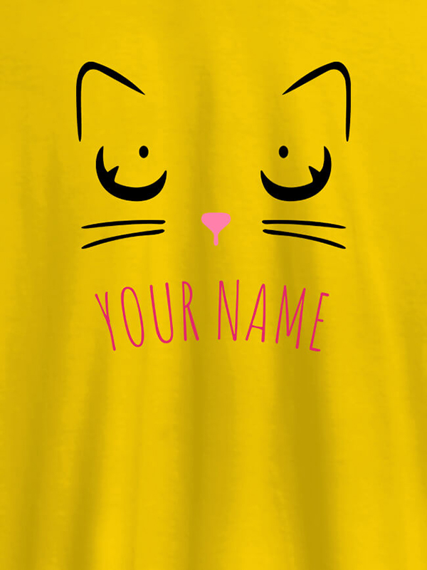 Custom Cat Art Design Personalised Womens T Shirt With Name