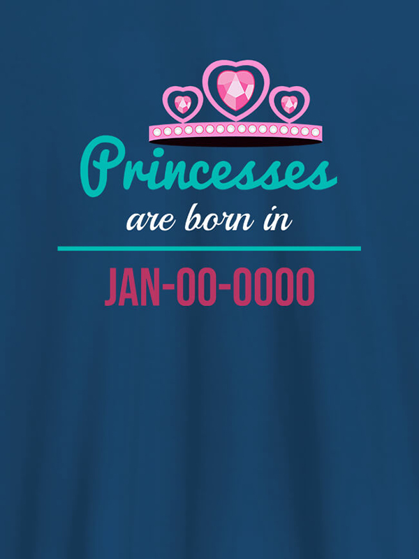 Custom Princess Born On Personalised Girl T Shirt