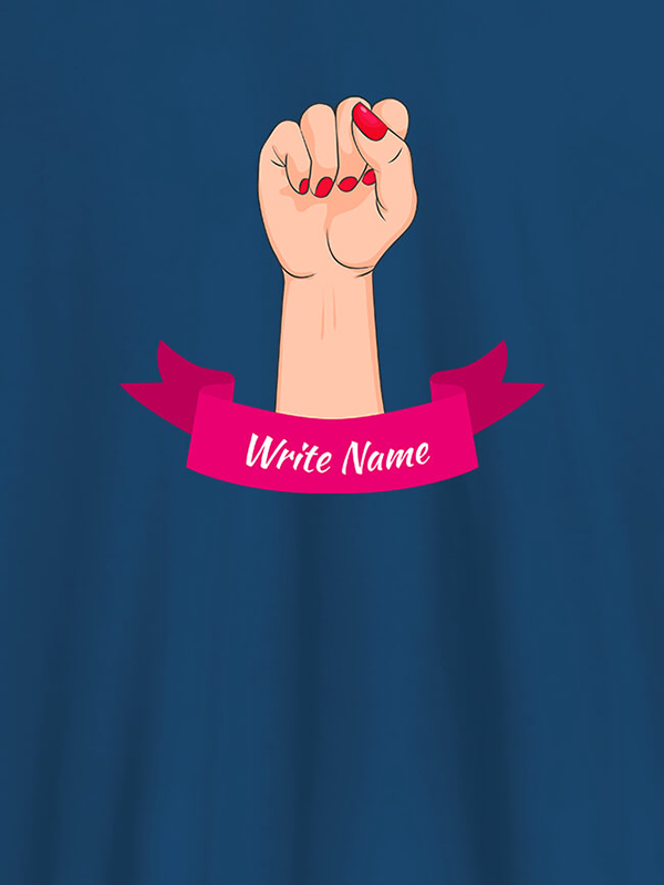 Custom Raising Hand with Your Name On Personalized Women Tshirt