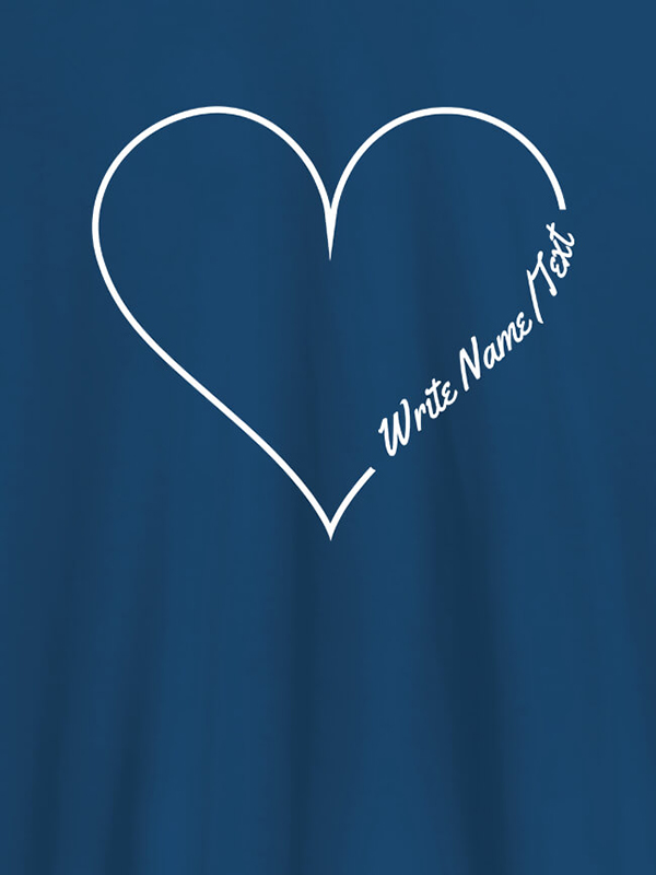Custom Your Name in Love Shape On Customized Women T-Shirt