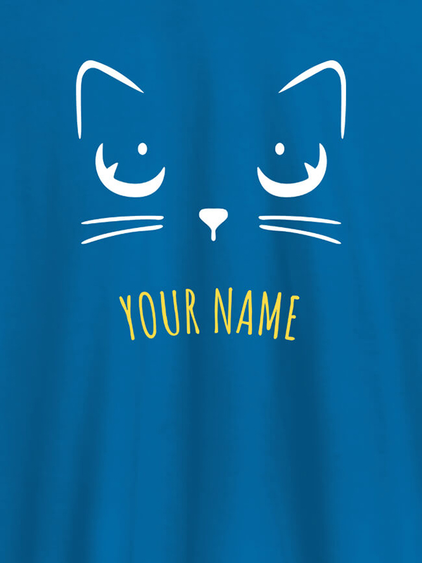 Custom Cat Art Design Personalised Womens T Shirt With Name