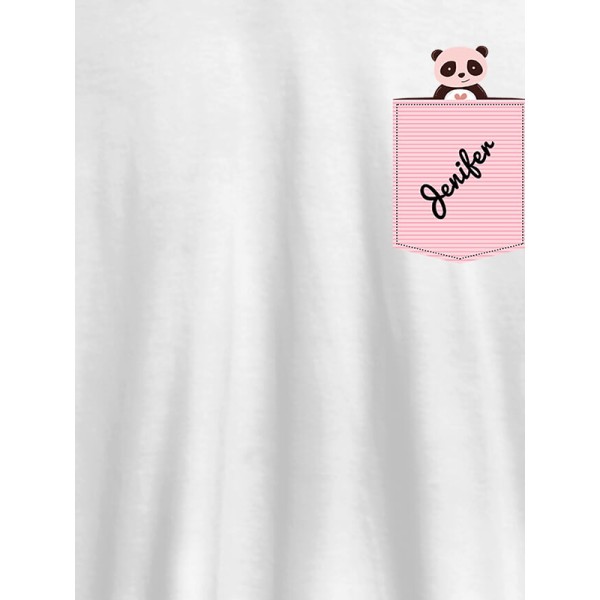 Personalised Womens T Shirt With Name Teddy Design