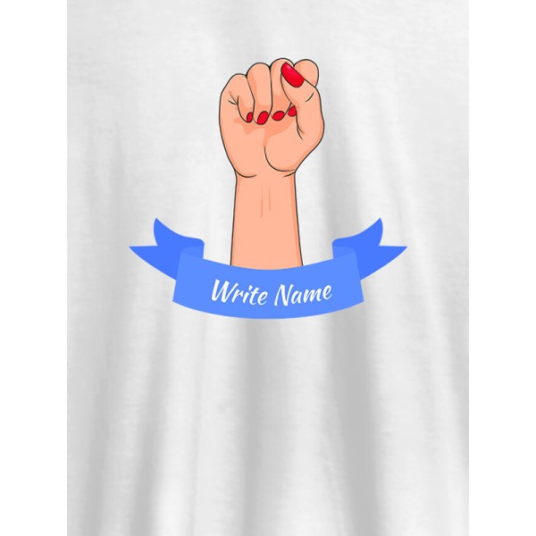 Raising Hand with Your Name On Personalized Women Tshirt