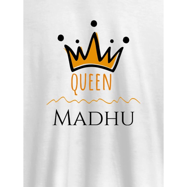 Queen Crown with Name On Women T Shirts with Name, Text, and Photo