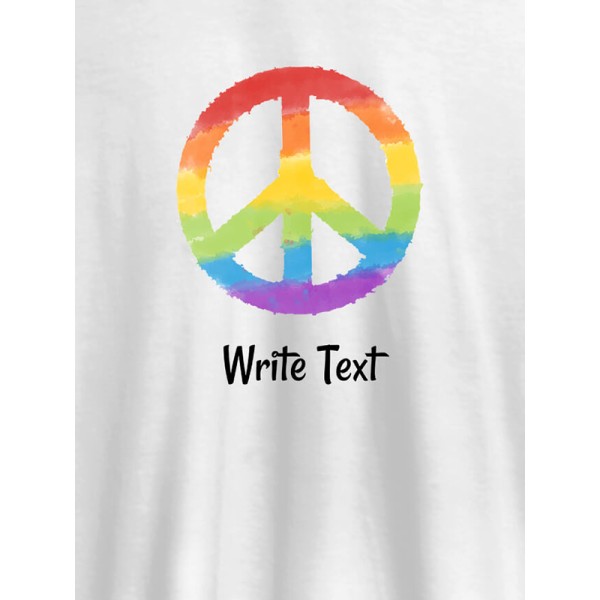 Peace with Your Name On Customized Womens T-Shirt