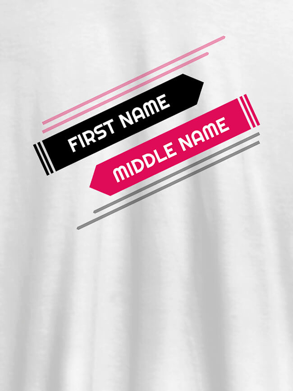 Custom First Name and Last Name On Customized Tshirt for Women