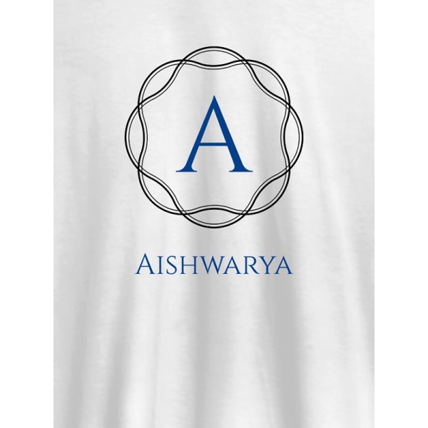 Wave Design with Initial and Your Name On T-shirts For Women with Name, Text and Photo Wave Design with Initial and Your Name On T-shirts For Women with Name, Text and Photo