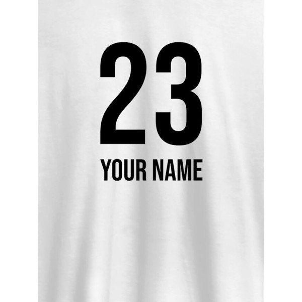 Number and Name On Personalized T-Shirt for Women