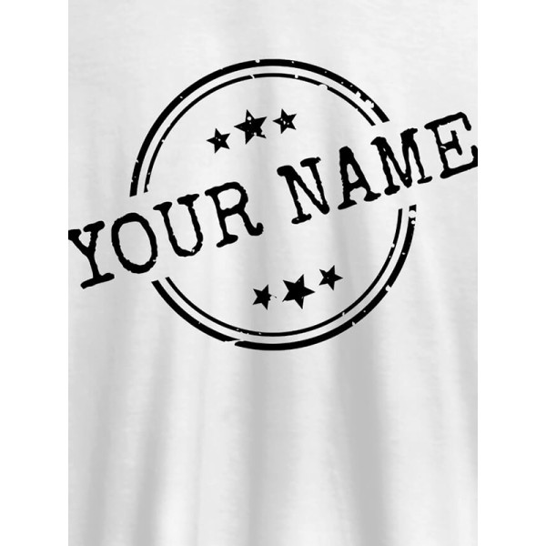 Stamp with Stars Theme and Your Name On Customized Women T-Shirt