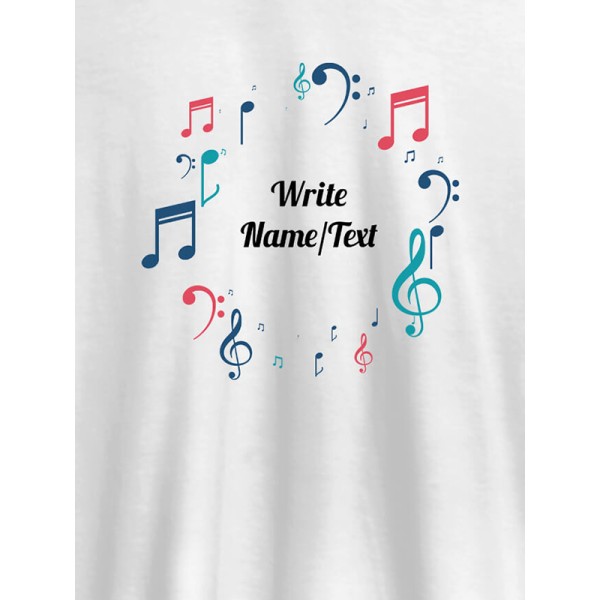 Musical Symbols with Your Name On T-shirts For Women with Name, Text and Photo