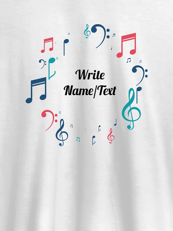 Custom Musical Symbols with Your Name On T-shirts For Women with Name, Text and Photo