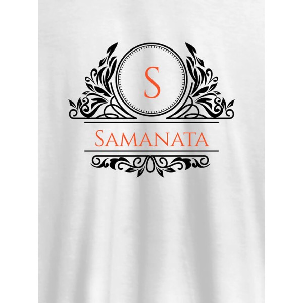 Shield Design with Text and Initial On Customized Tshirt for Women
