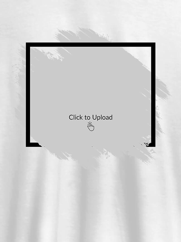 Your Photo in Rectangle Grunge Shape On Customized Tshirt for Women