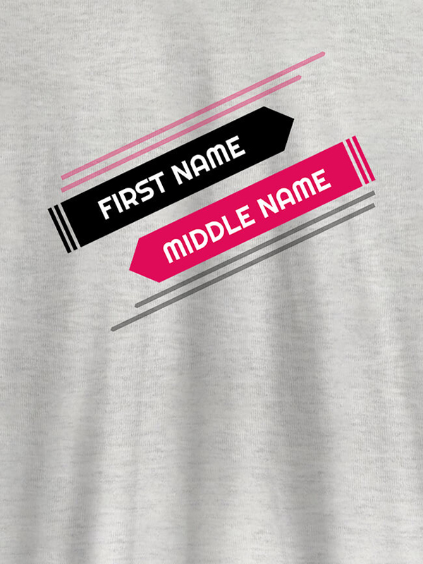 Custom First Name and Last Name On Customized Tshirt for Women