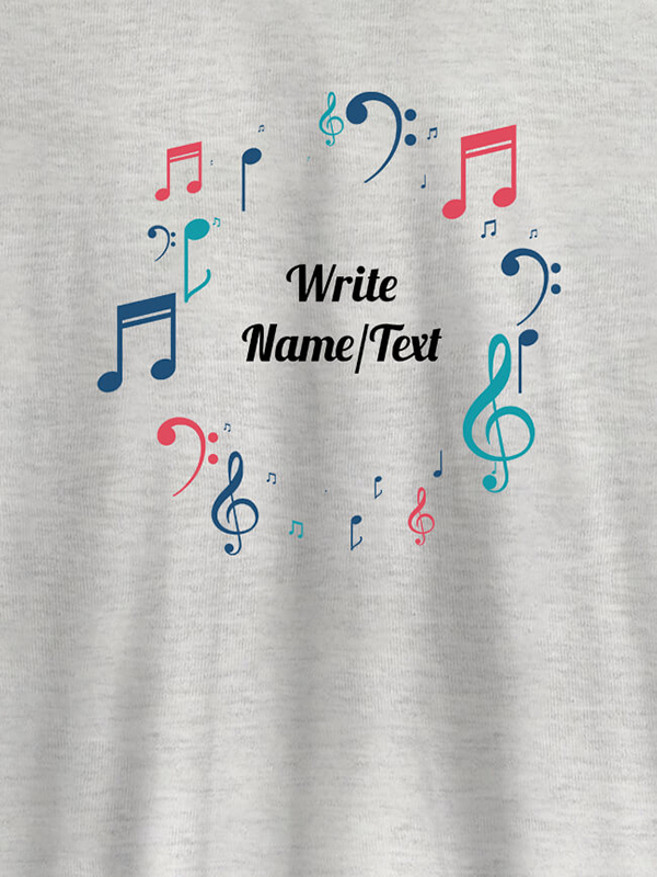 Custom Musical Symbols with Your Name On T-shirts For Women with Name, Text and Photo