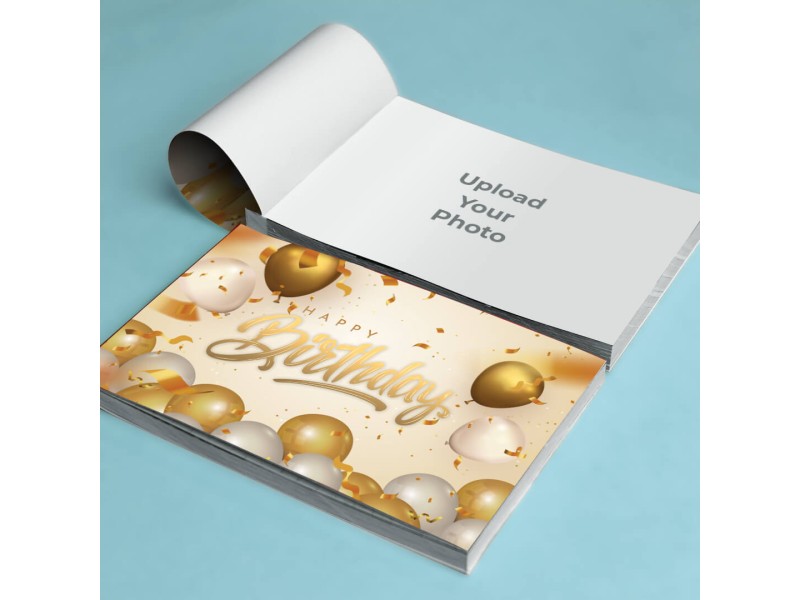 Custom Golden Baloons Happy Birthday Cover Design Picturebook
