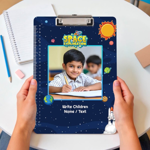 Custom Navy Blue Space Exploration Astronaut Acrylic Writing Pad