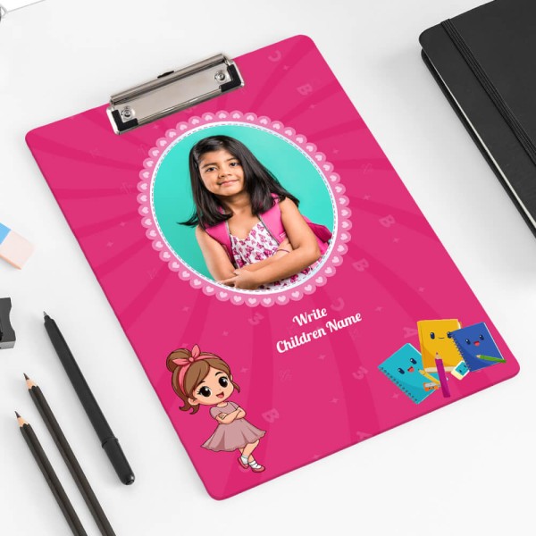 Custom Vibrant Pink Schoolgirl Stationery Acrylic Writing Pad