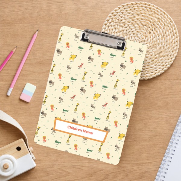 Custom Cream Beige Jungle Safari Friends Acrylic Writing Pad