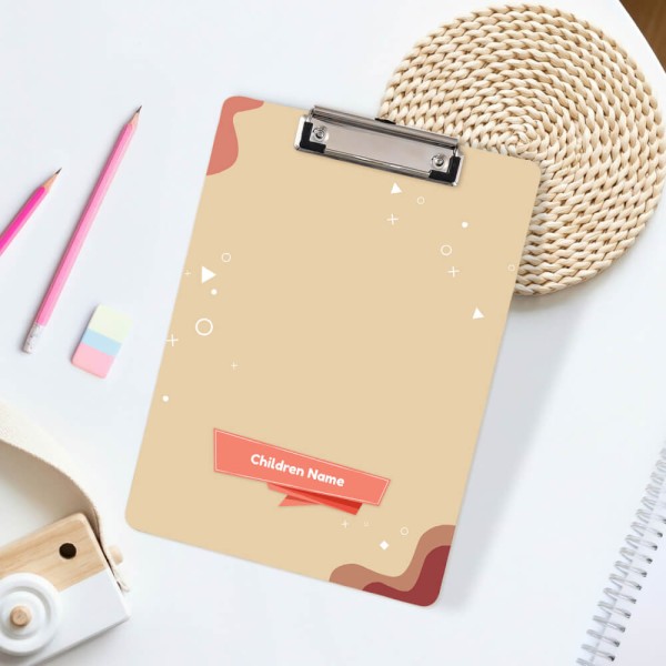 Custom Soft Sand Beige Abstract Ribbon Acrylic Writing Pad