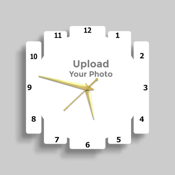 Custom Minimalistic Shaped Photo Wall Clock