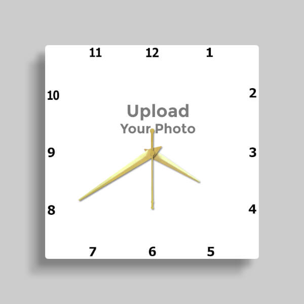 Custom Simple Square Shaped Photo Wall Clock