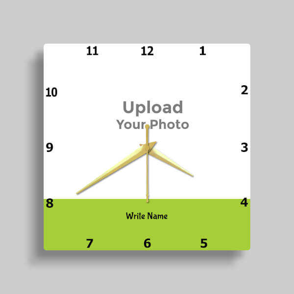 Custom Simple Square Shaped Photo Wall Clock