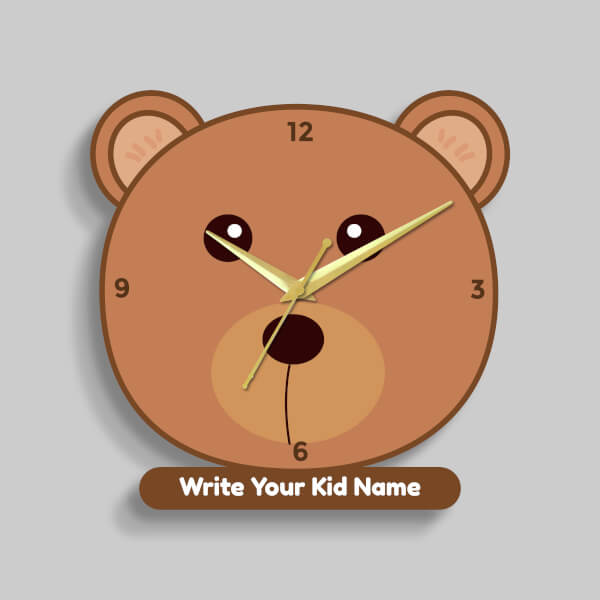 Custom Cute Teddy Bear Clock Design Photo Wall Clock