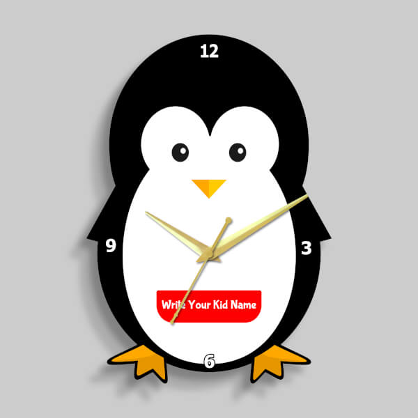 Custom Baby Penguin Clock Design Photo Wall Clock