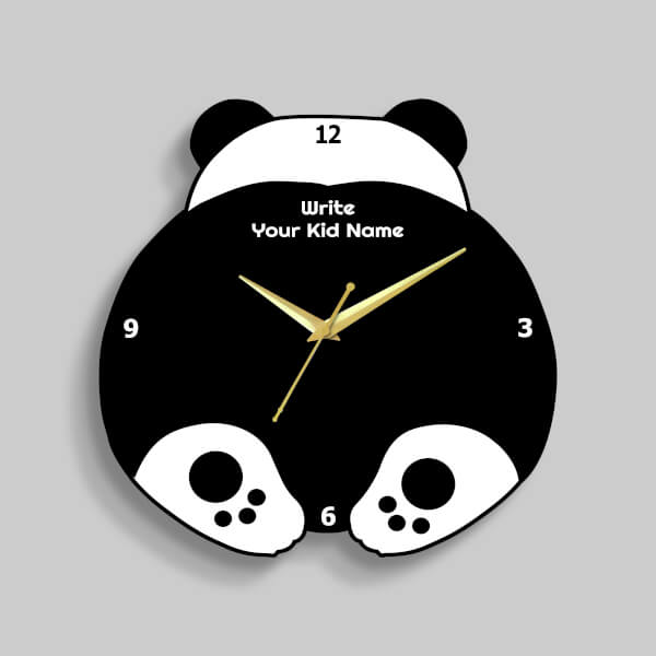 Custom Cute Panda Clock Design Photo Wall Clock