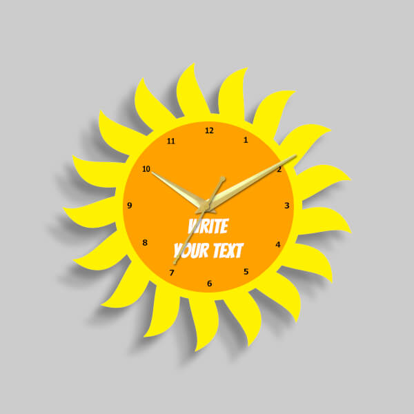Custom Shining Sun Clock Design Photo Wall Clock