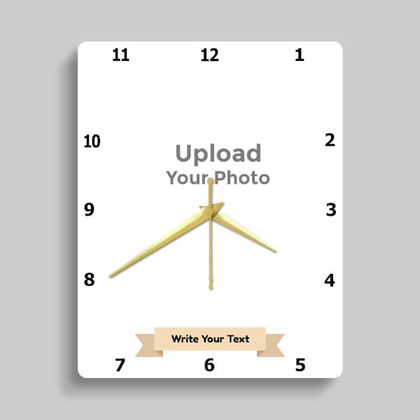 Custom Portrait Clock With Text Design Photo Wall Clock