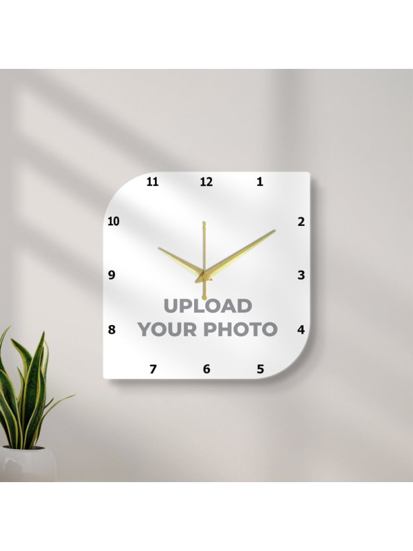 Two Side Curved Edge Shaped Photo Wall Clock