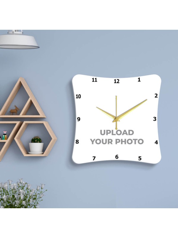 Curved Edge Shaped Photo Wall Clock